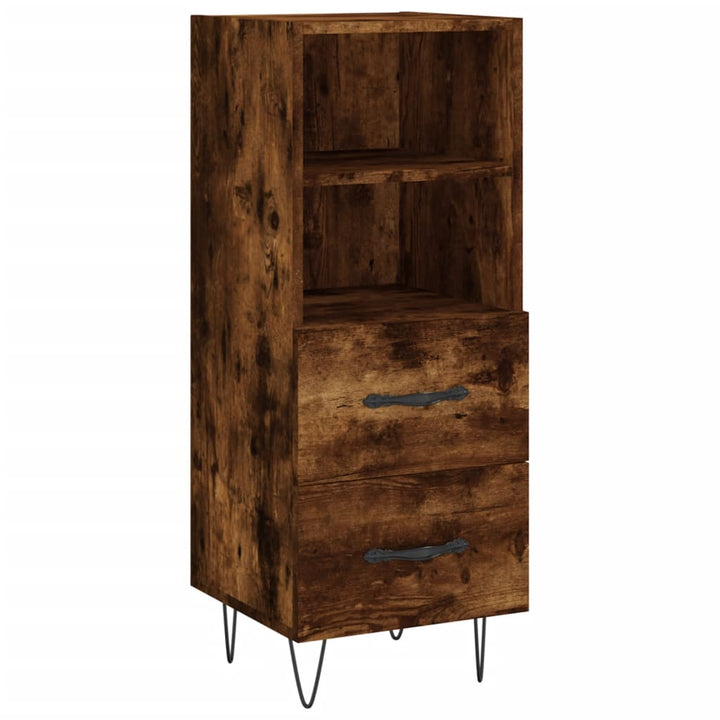 skab 34,5x34x180 cm konstrueret træ røget egetræ