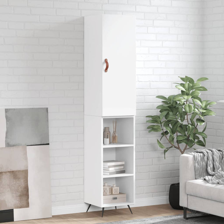 skab 34,5x34x180 cm konstrueret træ hvid