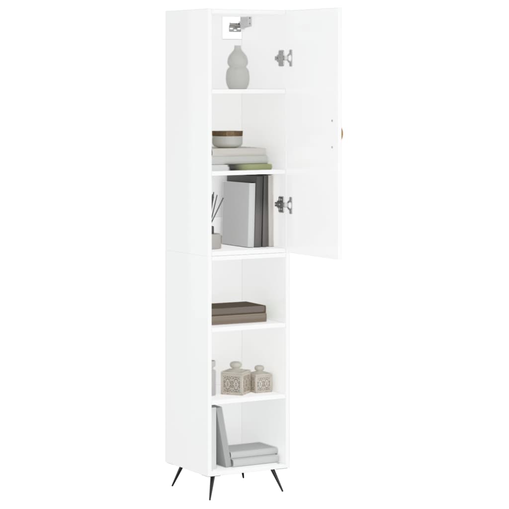 skab 34,5x34x180 cm konstrueret træ hvid højglans