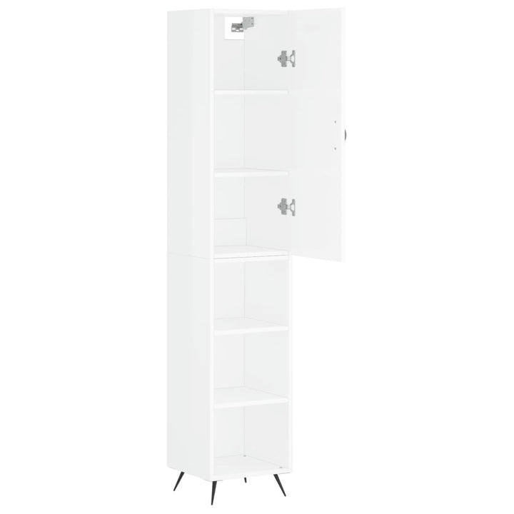 skab 34,5x34x180 cm konstrueret træ hvid højglans