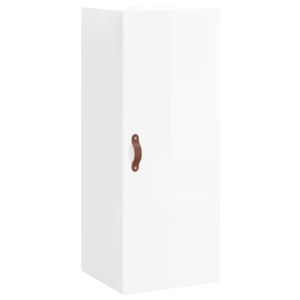 skab 34,5x34x180 cm konstrueret træ hvid højglans