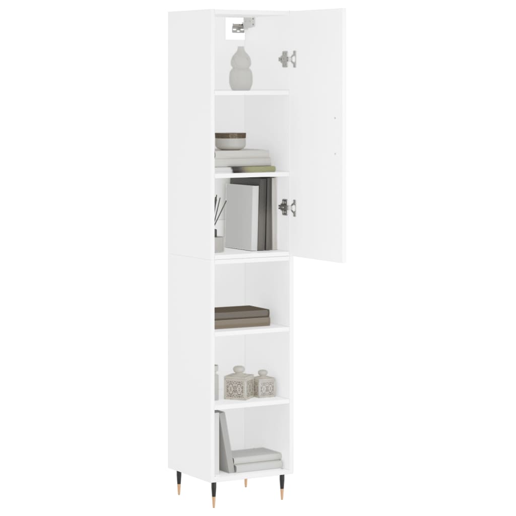 skab 34,5x34x180 cm konstrueret træ hvid