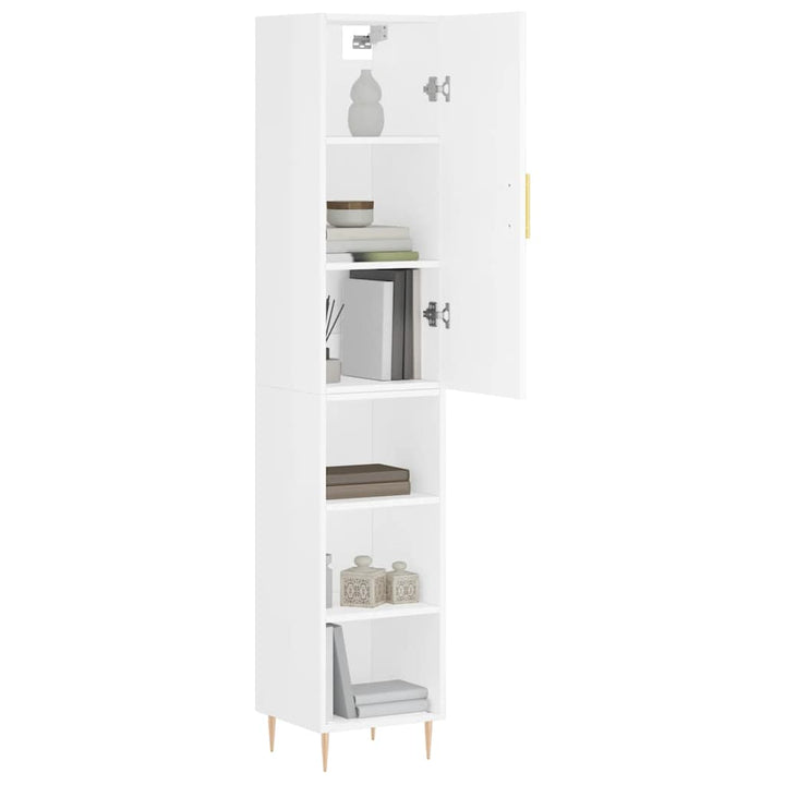 skab 34,5x34x180 cm konstrueret træ hvid