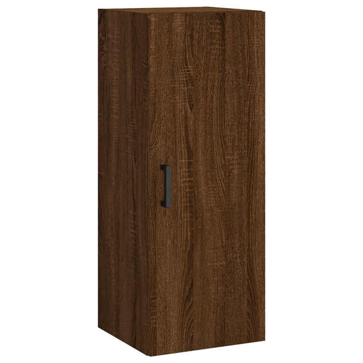 skab 34,5x34x180 cm konstrueret træ brun egetræsfarve