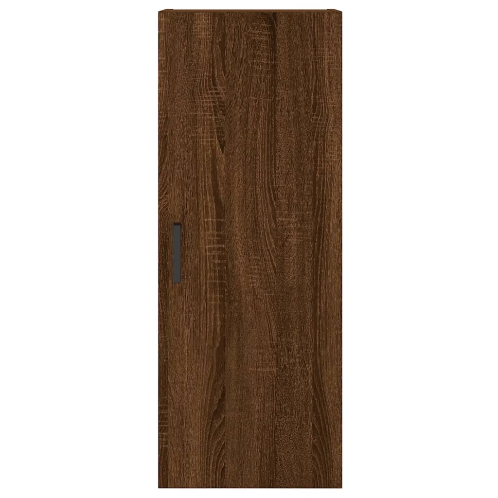 skab 34,5x34x180 cm konstrueret træ brun egetræsfarve