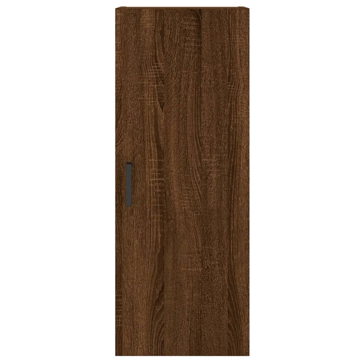 skab 34,5x34x180 cm konstrueret træ brun egetræsfarve