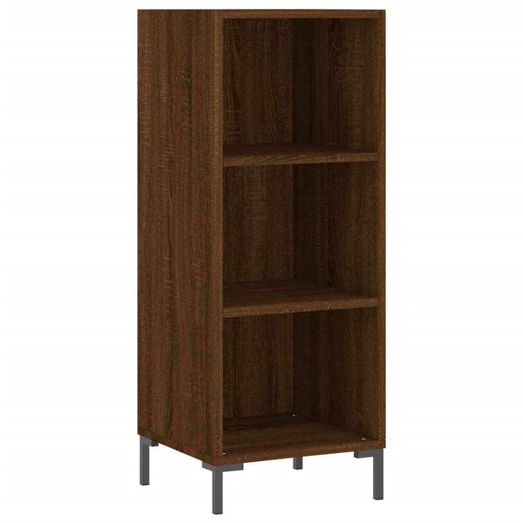skab 34,5x34x180 cm konstrueret træ brun egetræsfarve