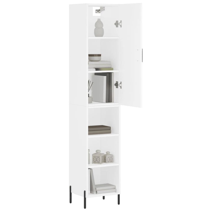 skab 34,5x34x180 cm konstrueret træ hvid