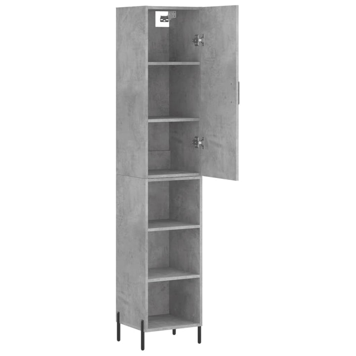 skab 34,5x34x180 cm konstrueret træ betongrå