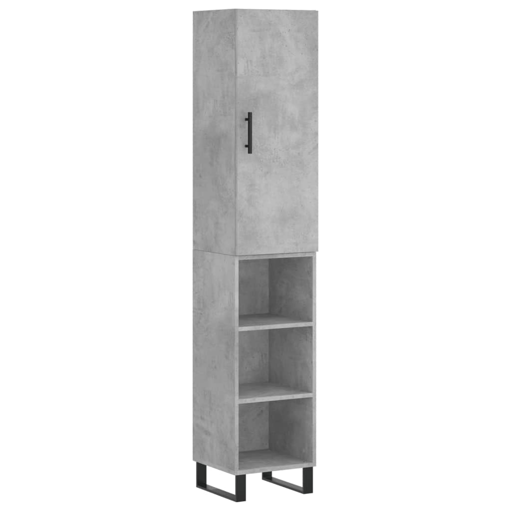 skab 34,5x34x180 cm konstrueret træ betongrå