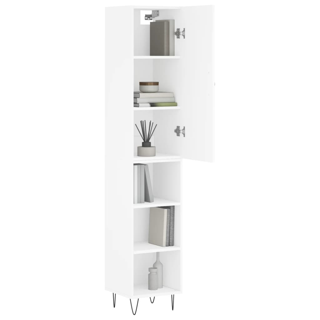 skab 34,5x34x180 cm konstrueret træ hvid