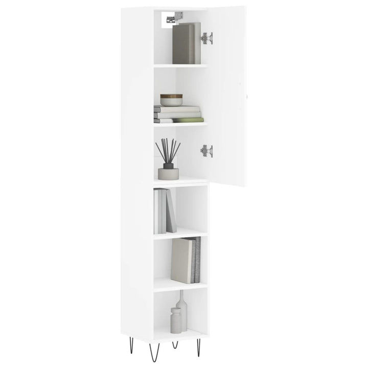 skab 34,5x34x180 cm konstrueret træ hvid