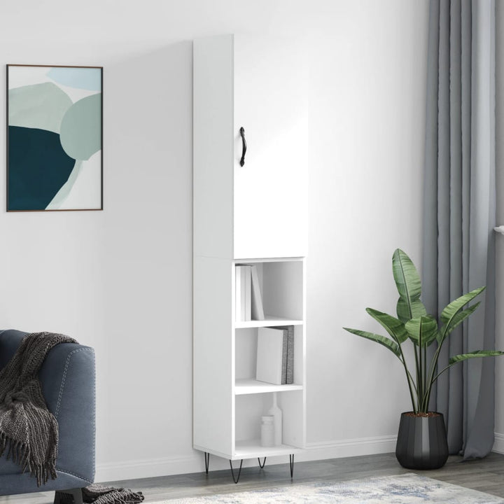skab 34,5x34x180 cm konstrueret træ hvid