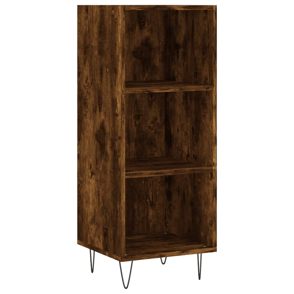 skab 34,5x34x180 cm konstrueret træ røget egetræ