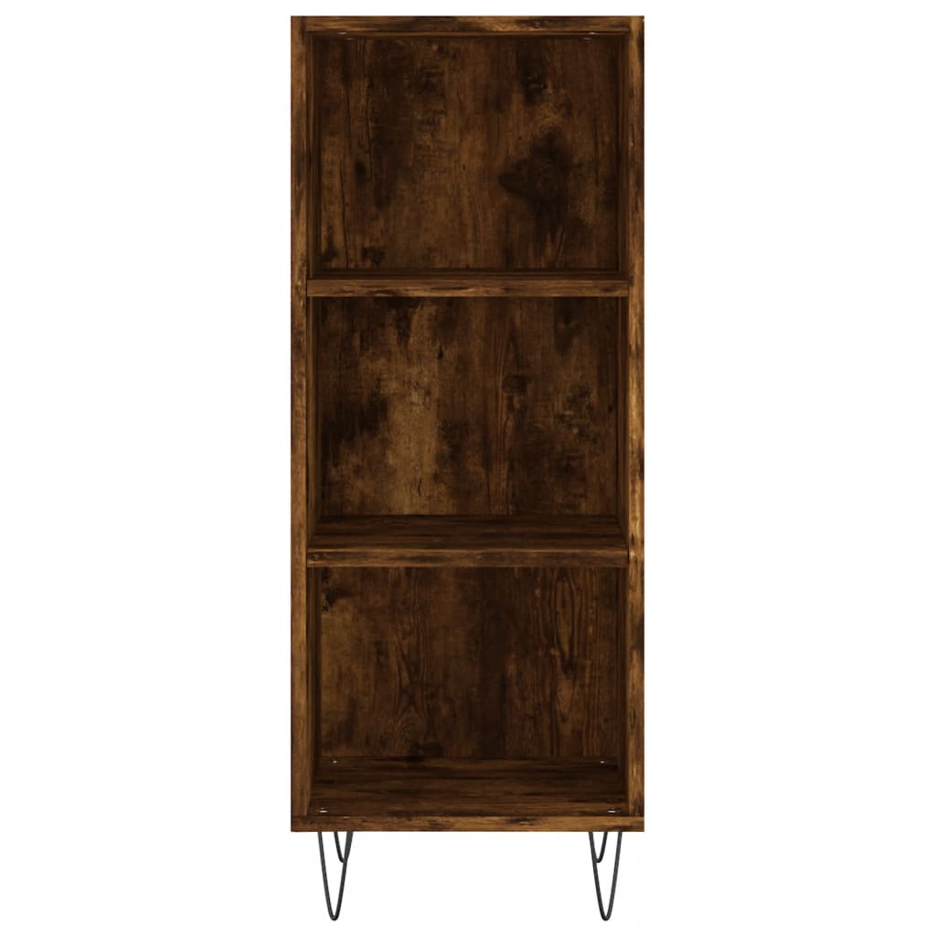skab 34,5x34x180 cm konstrueret træ røget egetræ