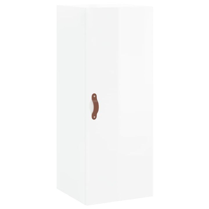 skab 34,5x34x180 cm konstrueret træ hvid højglans
