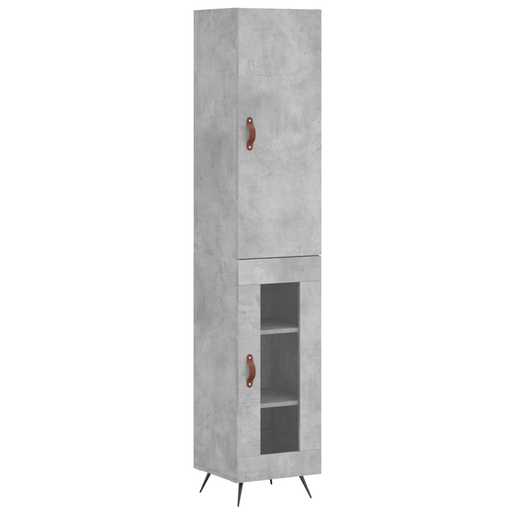 skab 34,5x34x180 cm konstrueret træ betongrå