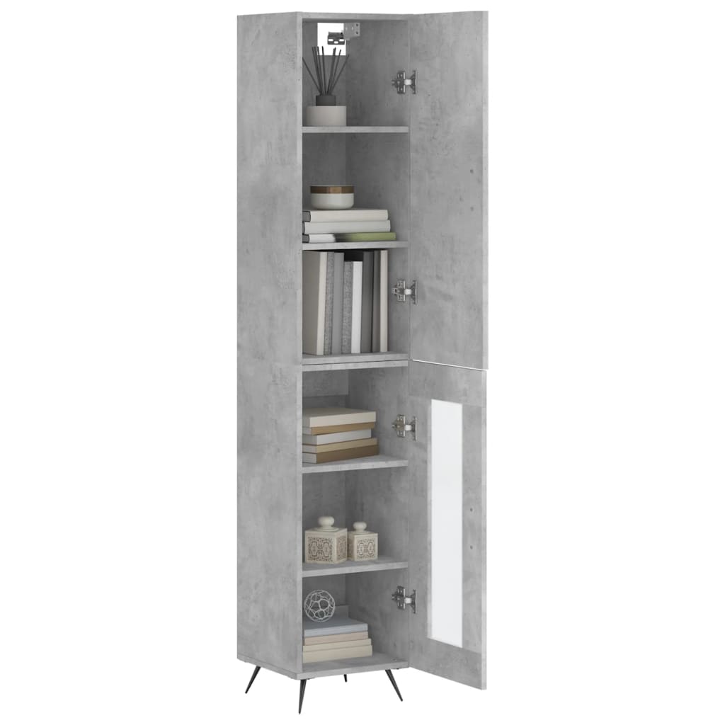 skab 34,5x34x180 cm konstrueret træ betongrå