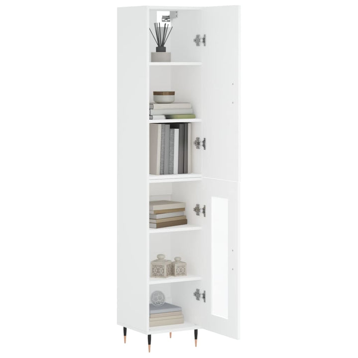 skab 34,5x34x180 cm konstrueret træ hvid