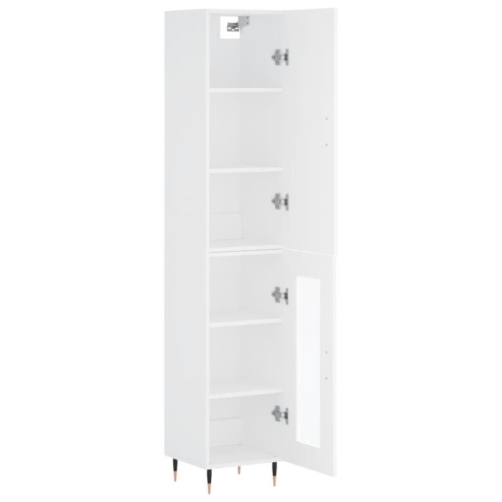 skab 34,5x34x180 cm konstrueret træ hvid