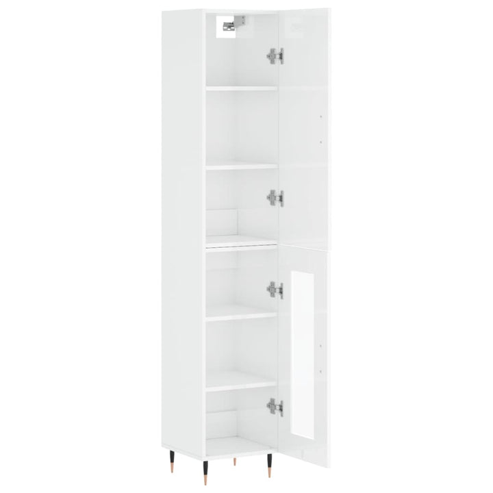 skab 34,5x34x180 cm konstrueret træ hvid højglans