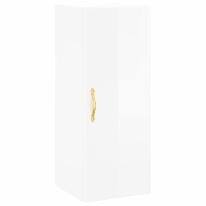 skab 34,5x34x180 cm konstrueret træ hvid højglans