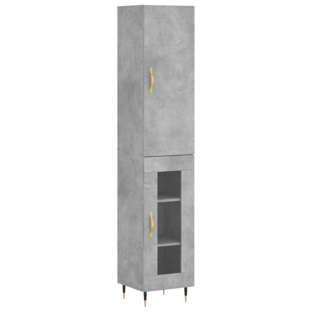 skab 34,5x34x180 cm konstrueret træ betongrå