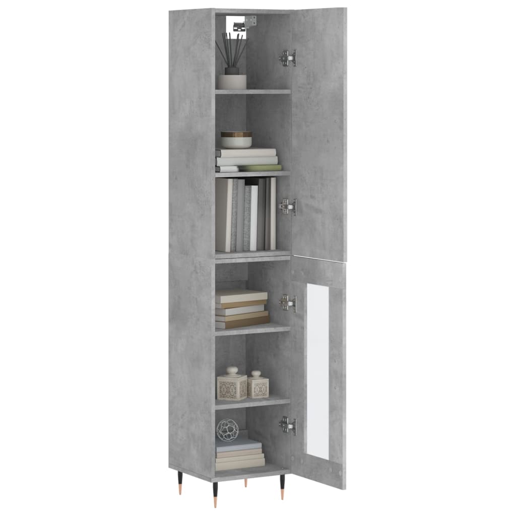 skab 34,5x34x180 cm konstrueret træ betongrå