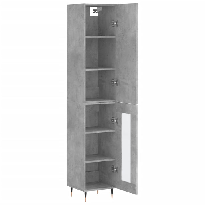 skab 34,5x34x180 cm konstrueret træ betongrå