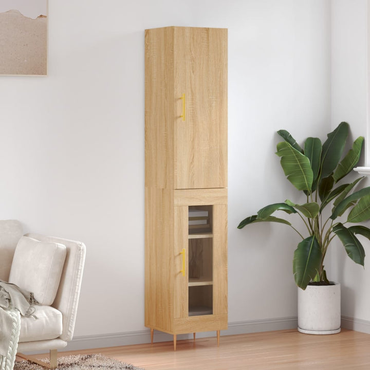 skab 34,5x34x180 cm konstrueret træ sonoma-eg