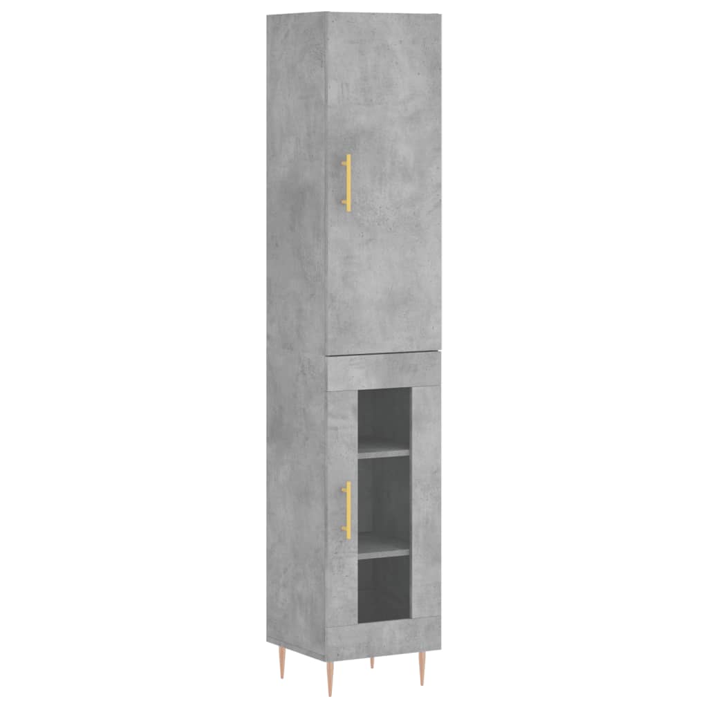skab 34,5x34x180 cm konstrueret træ betongrå