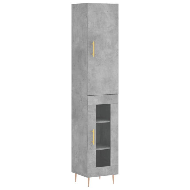 skab 34,5x34x180 cm konstrueret træ betongrå