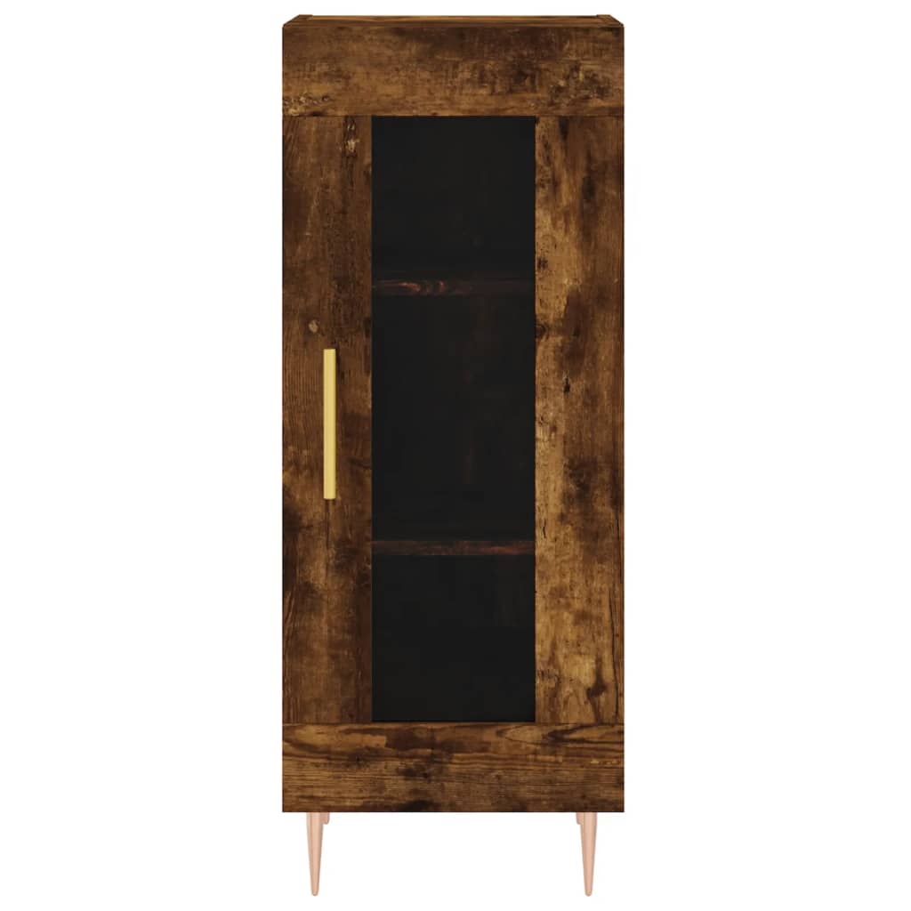 skab 34,5x34x180 cm konstrueret træ røget egetræ