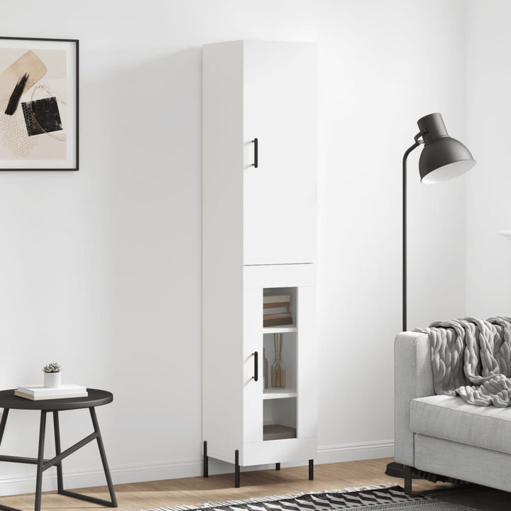 skab 34,5x34x180 cm konstrueret træ hvid