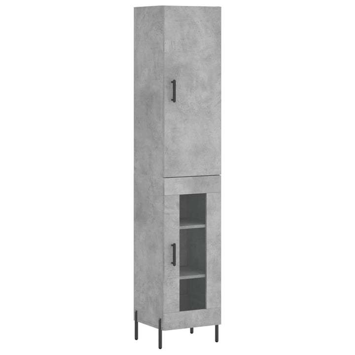skab 34,5x34x180 cm konstrueret træ betongrå