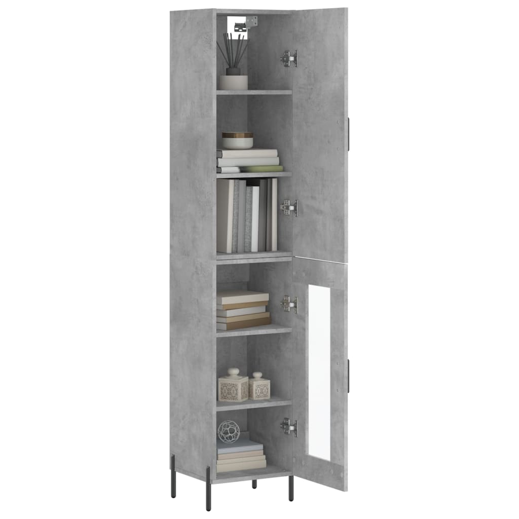 skab 34,5x34x180 cm konstrueret træ betongrå