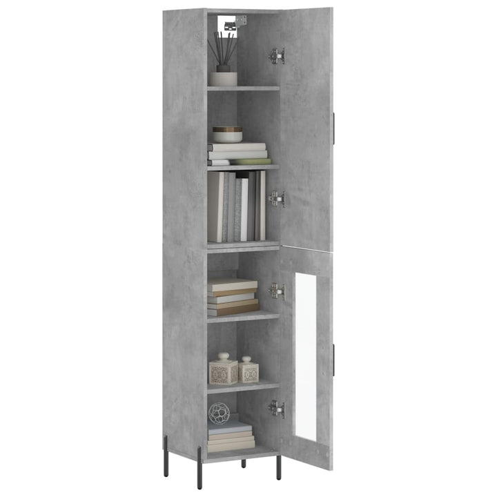 skab 34,5x34x180 cm konstrueret træ betongrå
