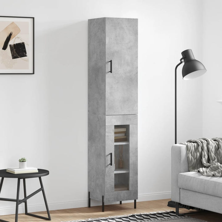 skab 34,5x34x180 cm konstrueret træ betongrå
