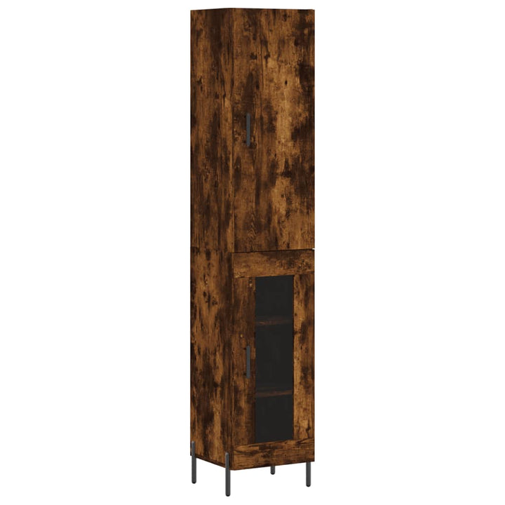 skab 34,5x34x180 cm konstrueret træ røget egetræ
