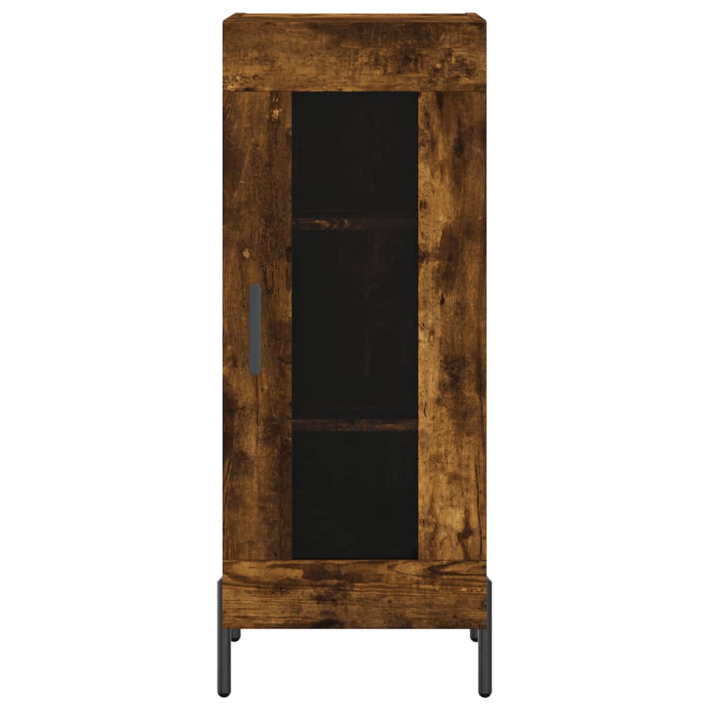 skab 34,5x34x180 cm konstrueret træ røget egetræ
