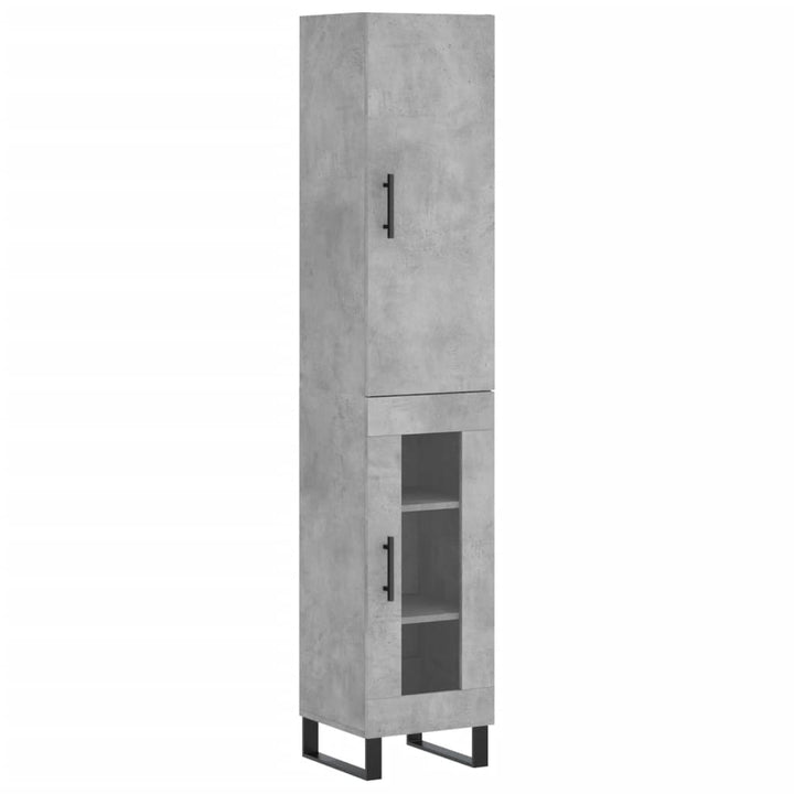 skab 34,5x34x180 cm konstrueret træ betongrå