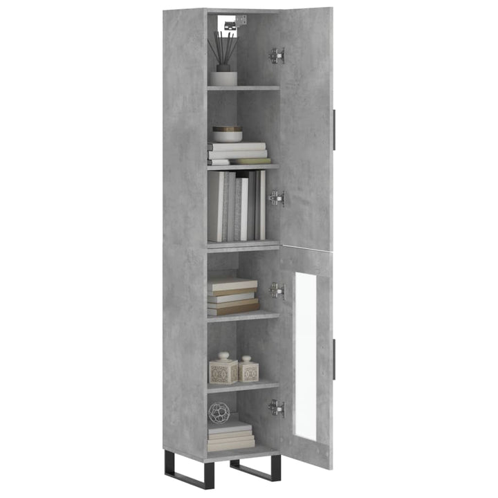 skab 34,5x34x180 cm konstrueret træ betongrå
