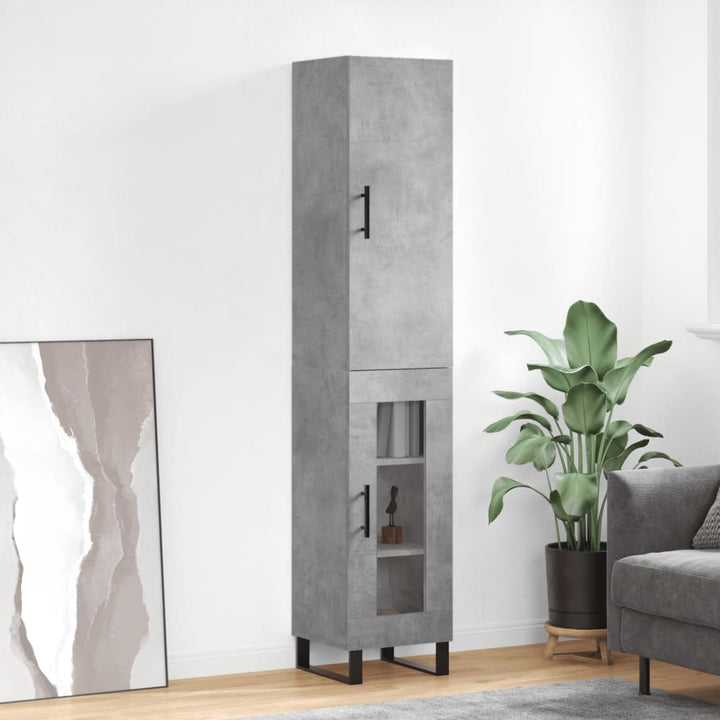 skab 34,5x34x180 cm konstrueret træ betongrå