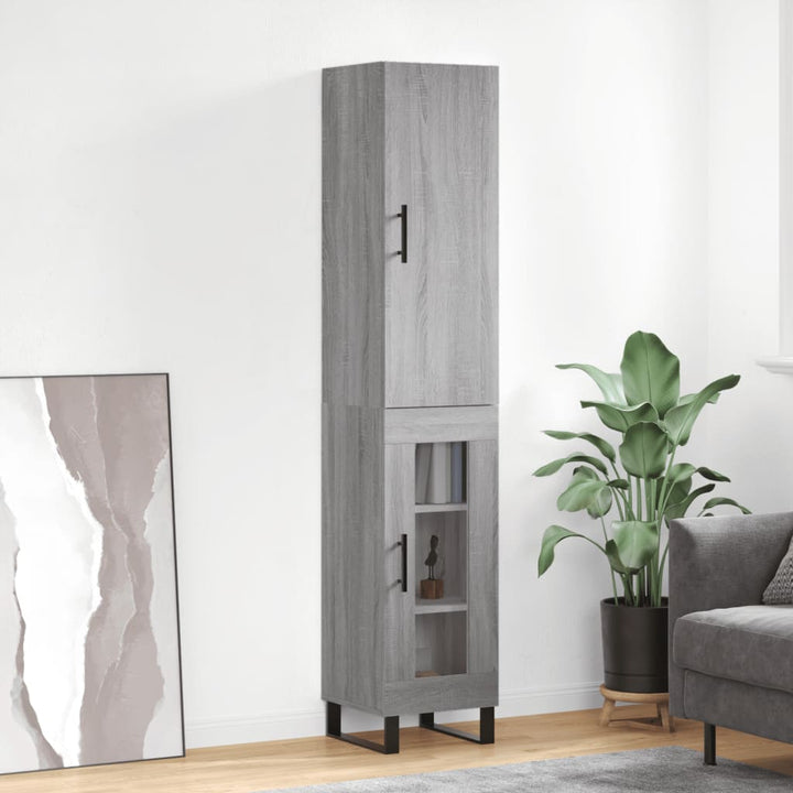 højskab 34,5x34x180 cm konstrueret træ grå sonoma-eg