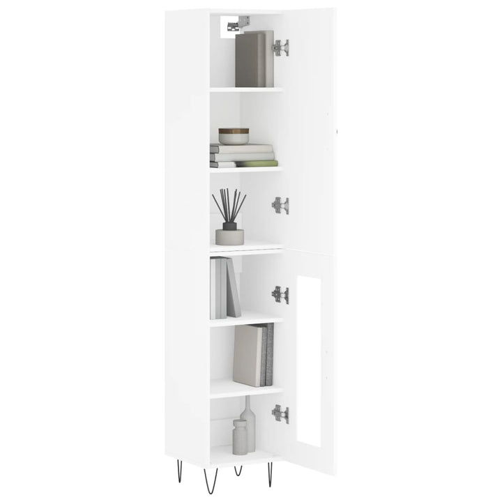 skab 34,5x34x180 cm konstrueret træ hvid