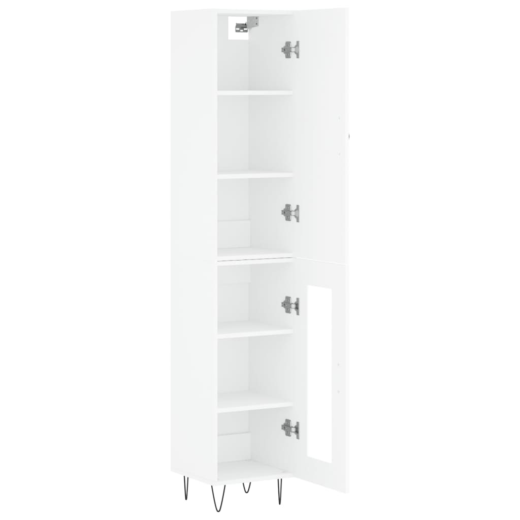 skab 34,5x34x180 cm konstrueret træ hvid