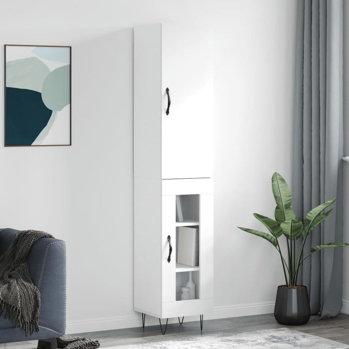 skab 34,5x34x180 cm konstrueret træ hvid