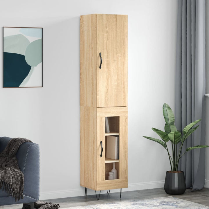 skab 34,5x34x180 cm konstrueret træ sonoma-eg