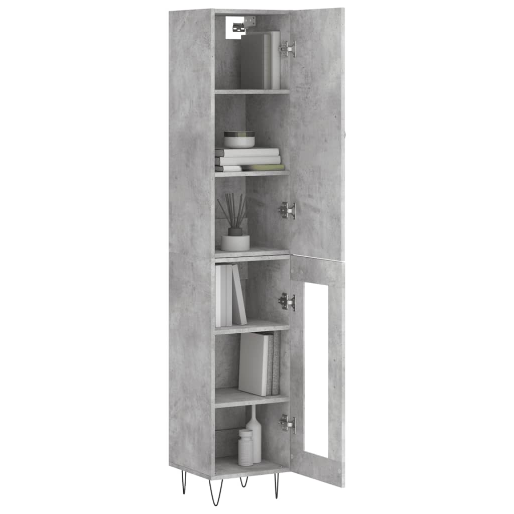 skab 34,5x34x180 cm konstrueret træ betongrå