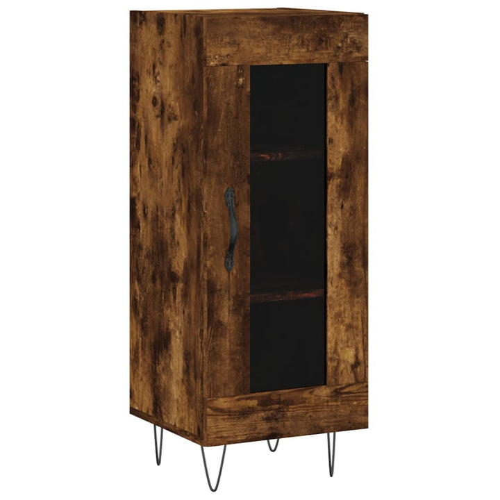 skab 34,5x34x180 cm konstrueret træ røget egetræ